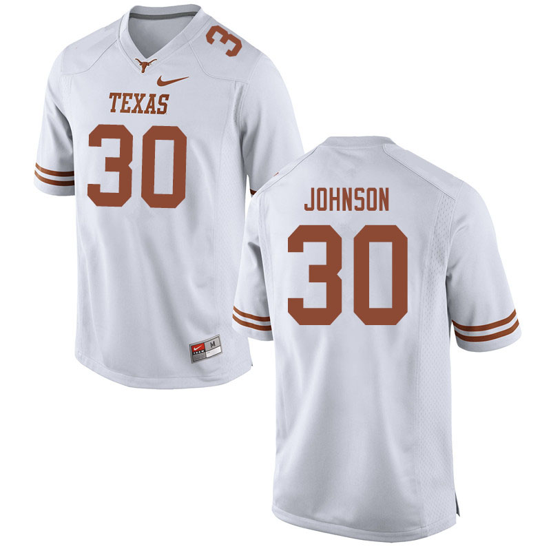 Men #30 Caleb Johnson Texas Longhorns College Football Jerseys Sale-White